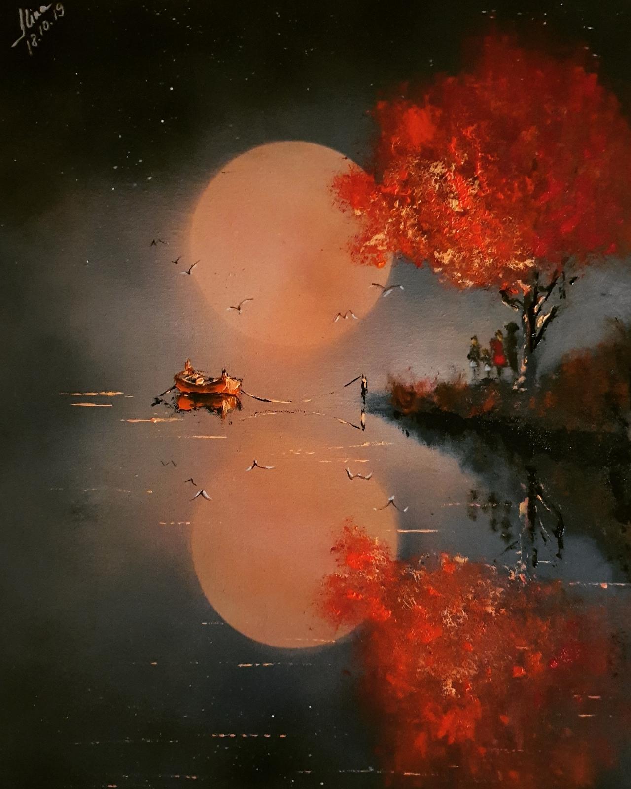 ArteDiAlina.com painting: Watching the stars